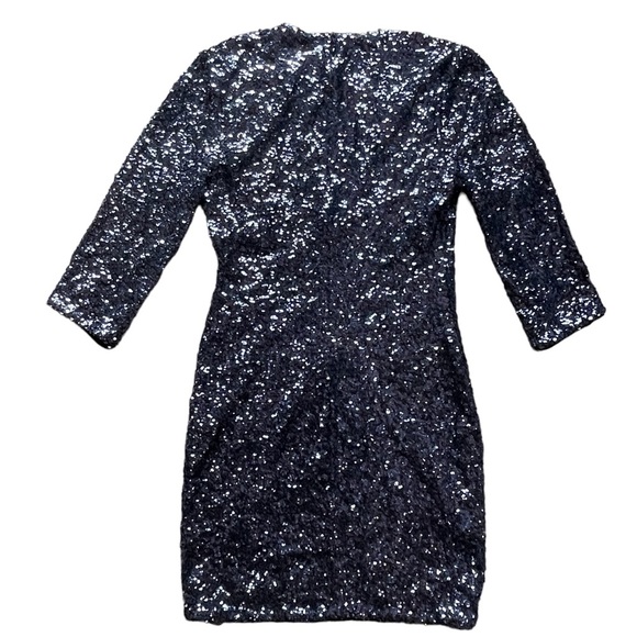 Express | Navy Blue Sequins, Bodycon Mini Cocktail Dress, Size 4 - Picture 13 of 13